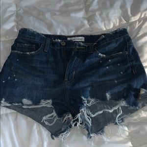 high waisted destroyed shorts